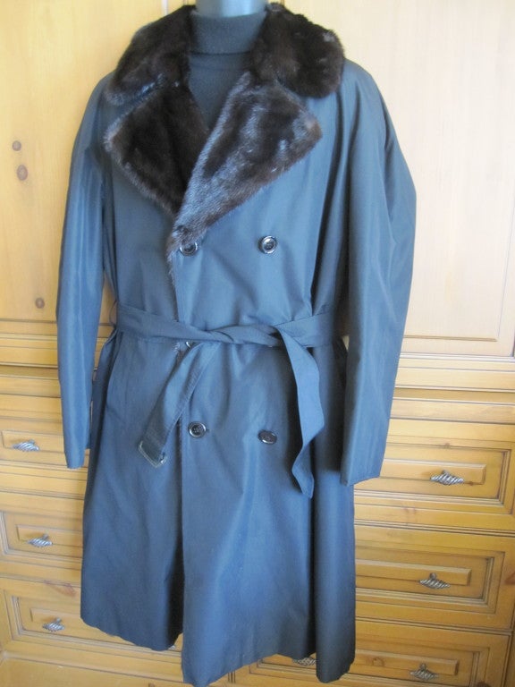 mink lined trench coat