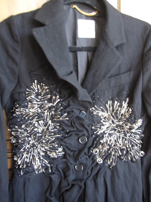 Moschino Punk Safety Pin embellished black coat

Bust 36