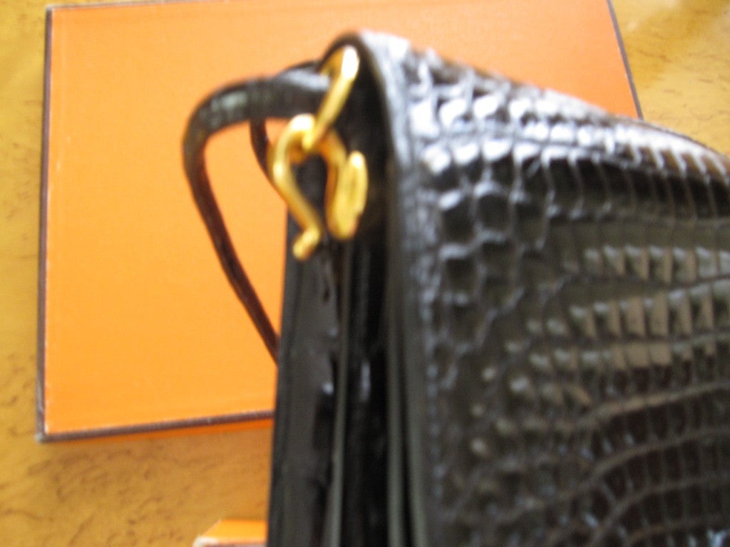 Hermès Rare vintage black crocodile Sac Sequana Bag 3