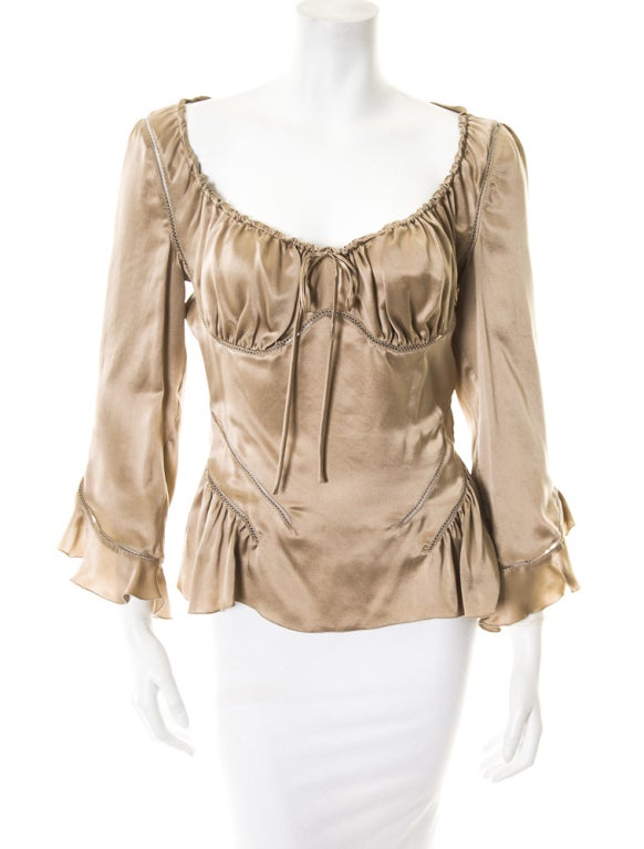 Alexander McQueen Milkmaid silk top Fall 2002
sz 42