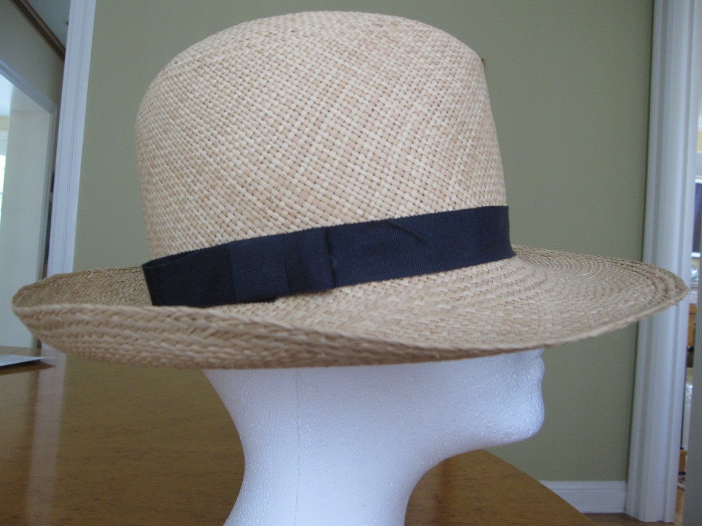 Women's Yves Saint Laurent Rive Guache vintage straw wide brim hat