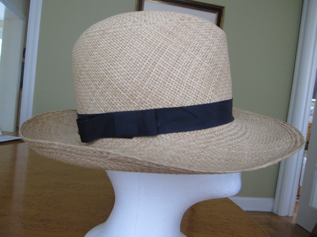 Yves Saint Laurent Rive Guache vintage straw wide brim hat 1