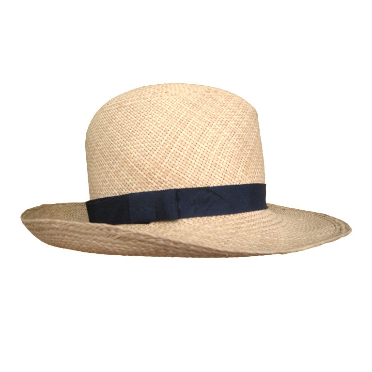 Yves Saint Laurent Rive Guache vintage straw wide brim hat