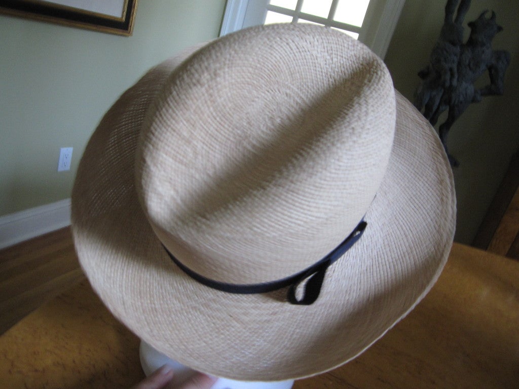 Yves Saint Laurent Rive Guache vintage straw wide brim hat 2