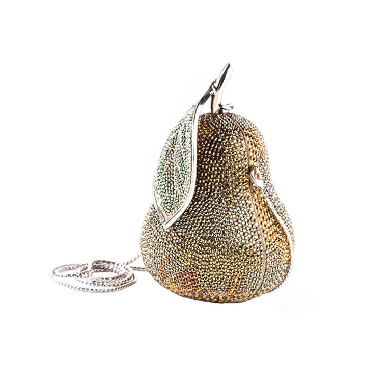 Judith Leiber Golden Pear Jeweled Minaudiere