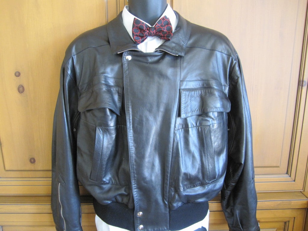 Claude Montana Glove Soft Leather Mens Moto Jacket At 1stdibs Men S Claude Montana Glove Soft Leather Mens Moto Jacket For