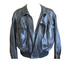 Vintage Claude Montana glove soft leather Mens Moto jacket