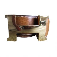 Hermes XL mens  "H" Buckle with Honey leather strap 32"-34"