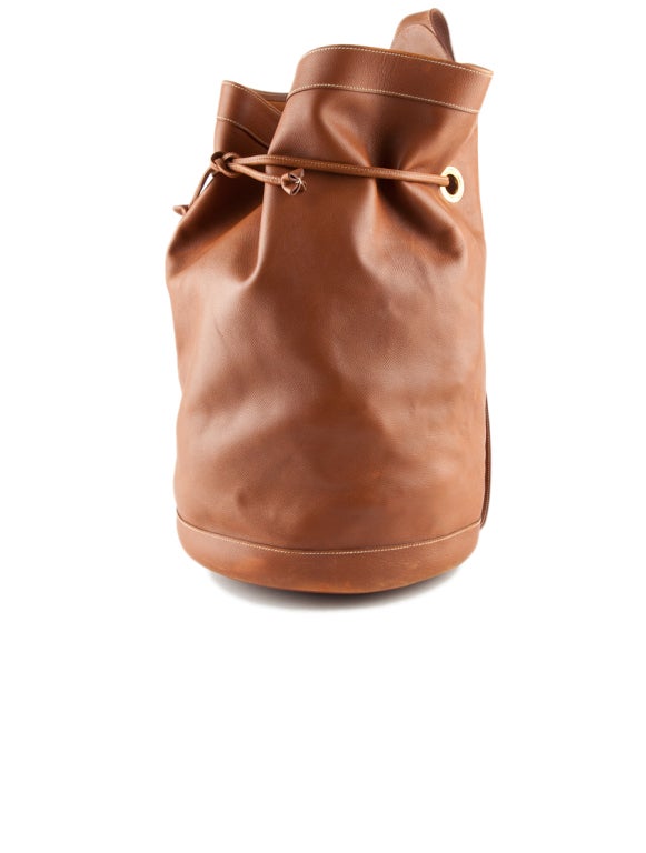 Women's Hermes very large epsom leather drawstring duffle bag back pack