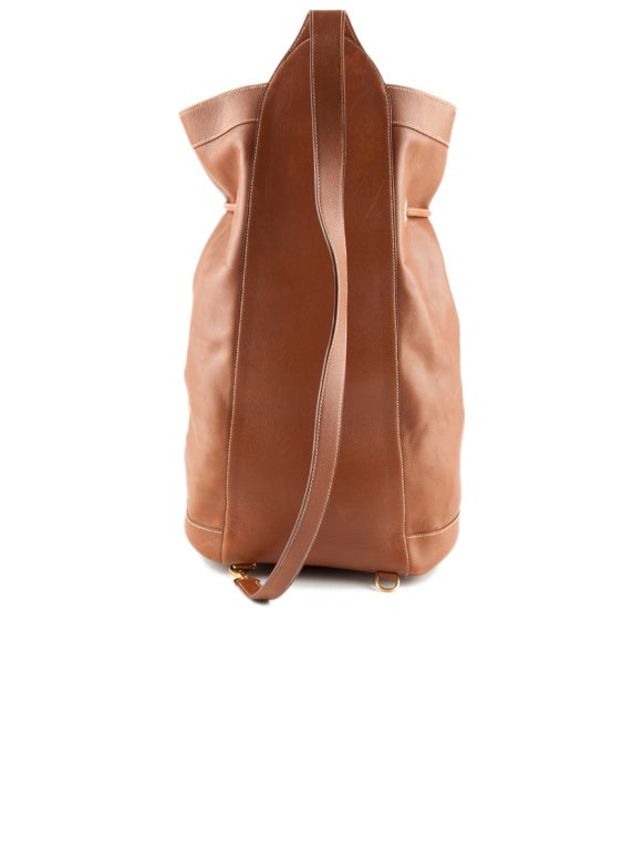 Hermes very large epsom leather drawstring duffle bag back pack 1