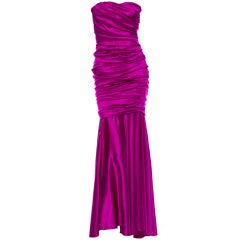 Dolce and Gabbana sexy shocking pink silk evening dress at 1stDibs