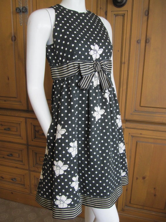 Black Geoffrey Beene 1960's A-line babydoll dress