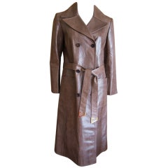 Retro Gucci decadent snakeskin trench coat with detachable fur collar