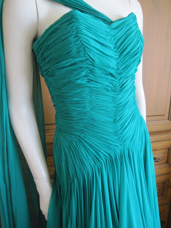 emerald green chiffon dress