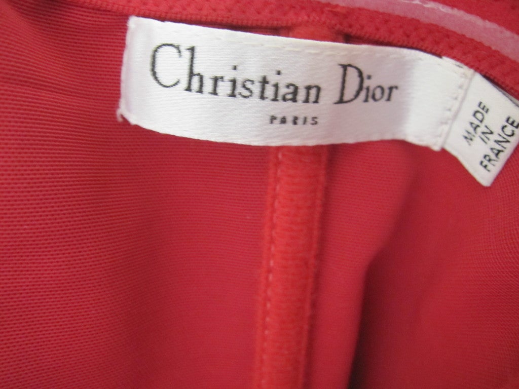 Christian Dior Ruby Red evening gown with train & wrap 1