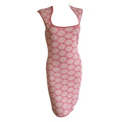 Azzedine Alaia vintage cotton stretch honeycomb dress