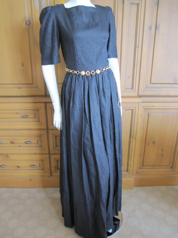 Lanvin vintage 70's silk backless tie silk dress with tags 1