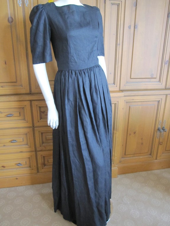 Lanvin vintage 70's silk backless tie silk dress with tags 3