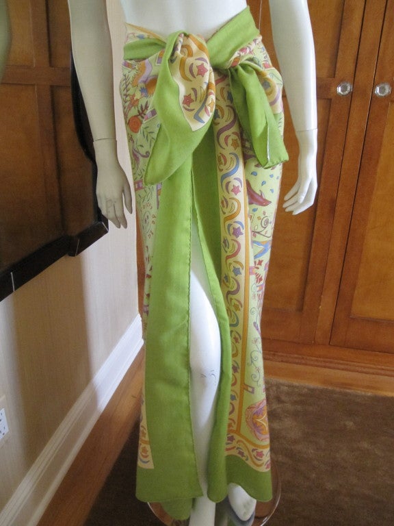 Hermes large cashmere and silk shawl scarf  