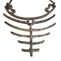 Vintage Xavier Gonzalez Modernist Choker Necklace with Linear Pendant