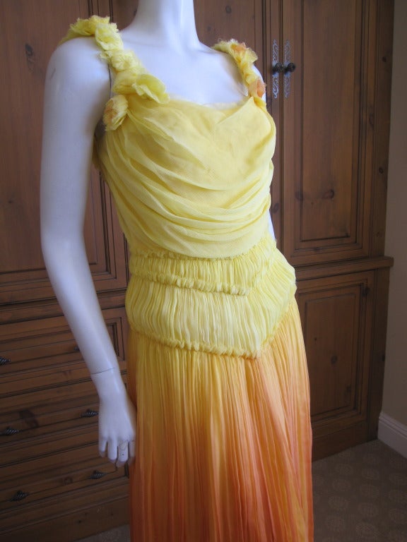 De las mujeres Vestido Flame de gasa de seda ombre Christian Dior by Galliano