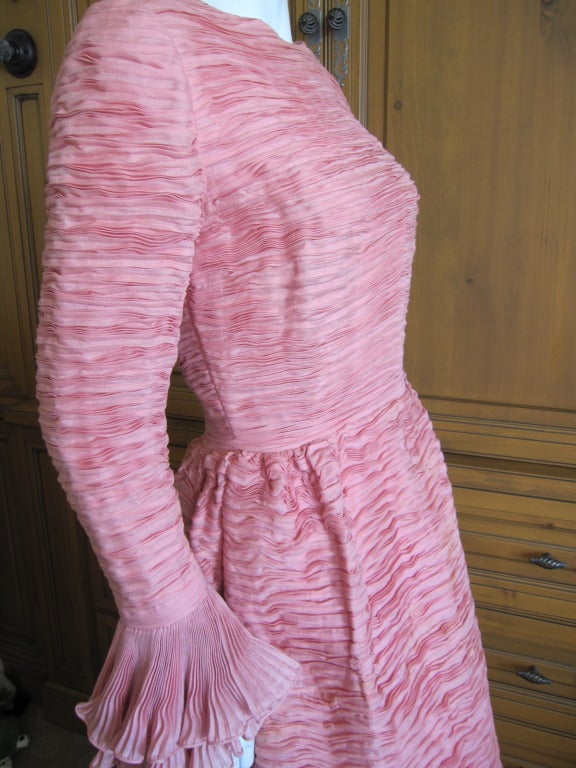 Sybil Connolly pleated Irish handkerchief linen dress & wrap 2