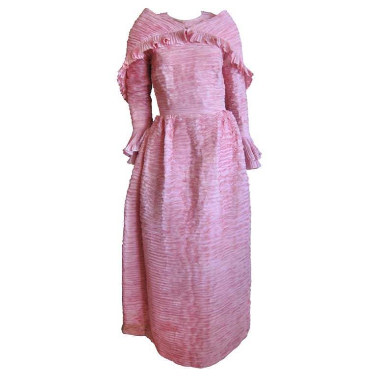 Sybil Connolly pleated Irish handkerchief linen dress & wrap