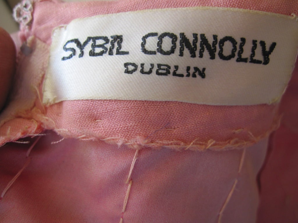Sybil Connolly pleated Irish handkerchief linen dress & wrap 6