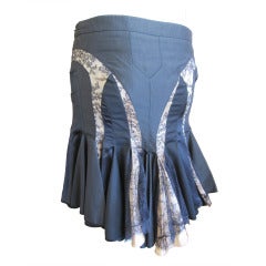 Alexander McQueen lace insert silk skirt with fishtail back