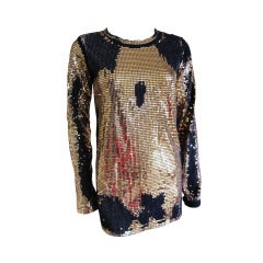 Balmain sequin leopard tunic top