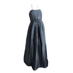 Oscar de la Renta Vintage black silk gown w jewel & jacket sz 14