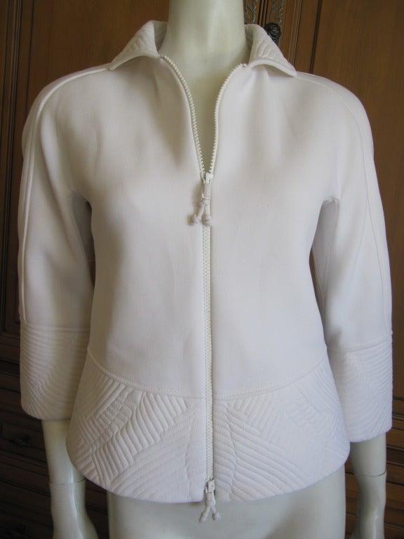 Chado Ralph Rucci ice white neoprene jacket