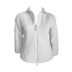 Chado Ralph Rucci ice white neoprene jacket