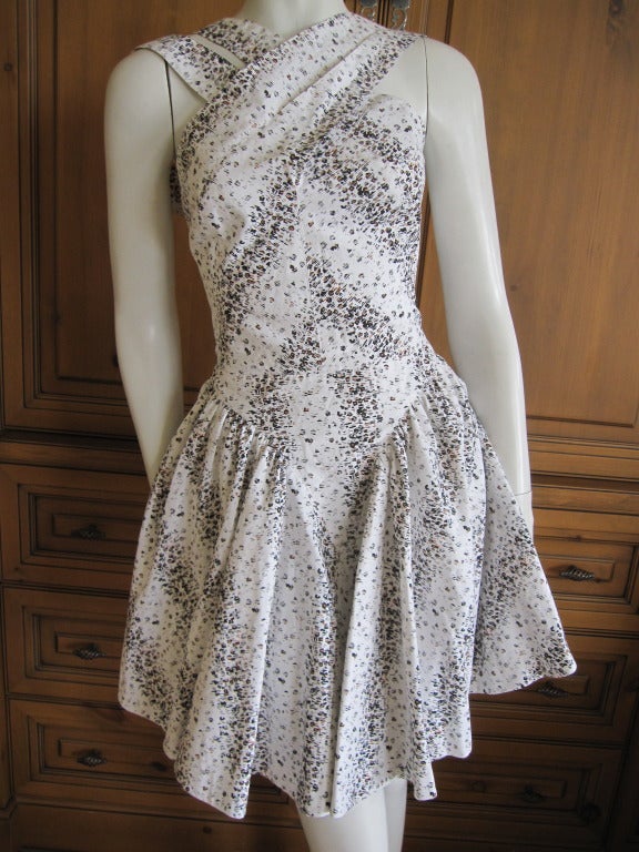 Azzedine Alaia cotton summer day dress w skater skirt In Excellent Condition In Cloverdale, CA