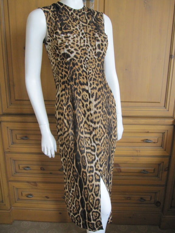Yves Saint Laurent by Tom Ford silk leopard print dress