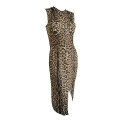 Yves Saint Laurent by Tom Ford silk leopard print dress