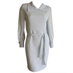 Courreges pale blue dress with sheer sleeves and cufflinks