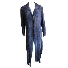 Issey Miyake vintage velvet pleated duster coat