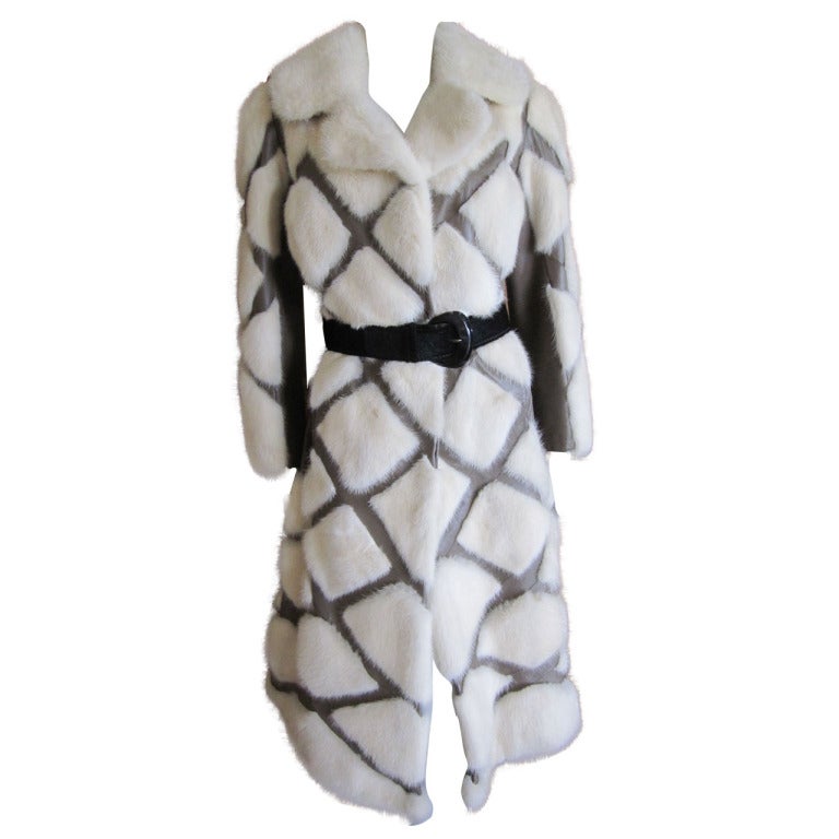 Mod 1960’s white mink and leather coat at 1stdibs