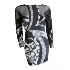 Emilio Pucci Op Art Dress with sheer inserts