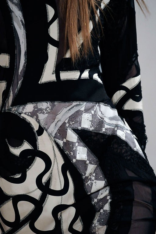 Emilio Pucci Op Art Dress with sheer inserts In Excellent Condition In Cloverdale, CA