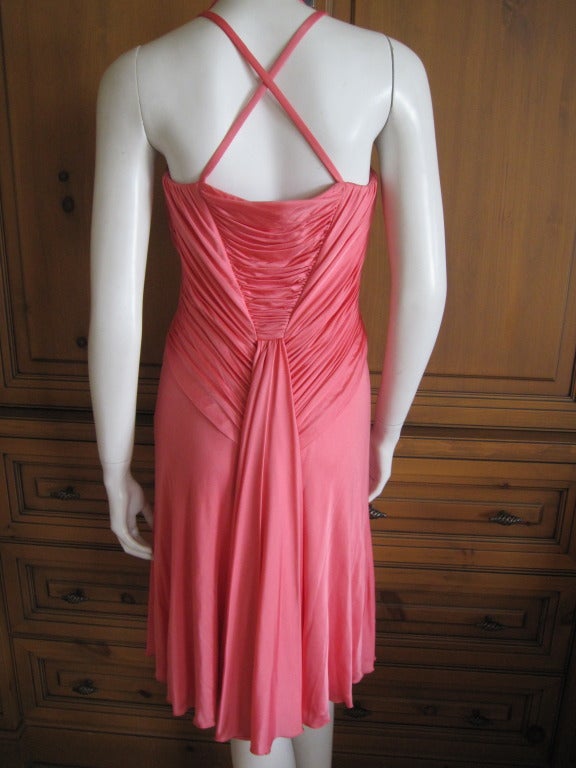 Versace ruched  pink dress New In New Condition In Cloverdale, CA