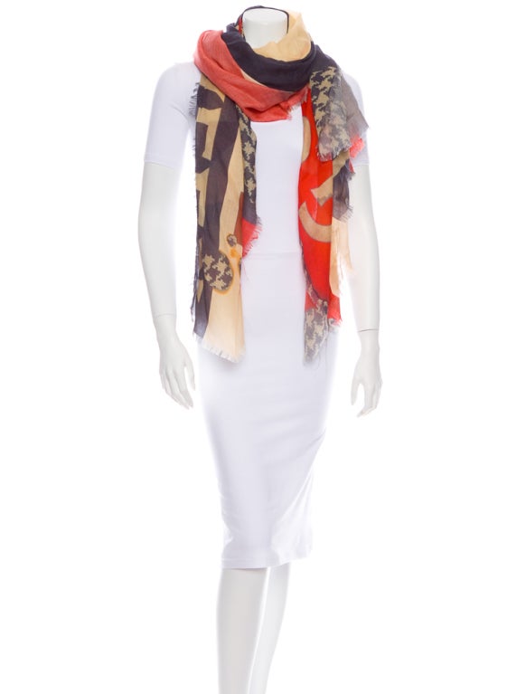 Wonderful extra large flag size scarf from McQueen

Length 74“, Width 52“