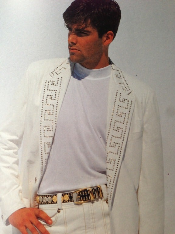 Gianni Versace 1992 Men's Medusa studded belt 4