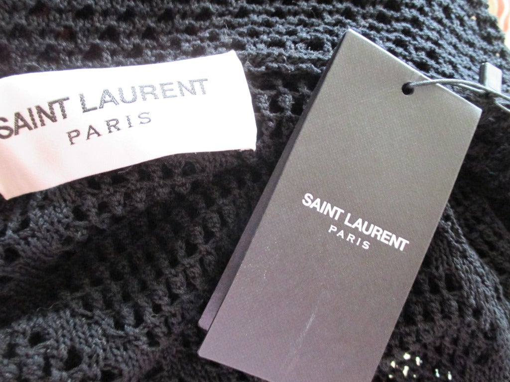 Saint Laurent by Hedi Slimane crochet hooded cape NWT 1