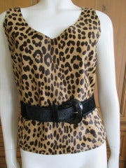 Fendi calf hair leopard print vest