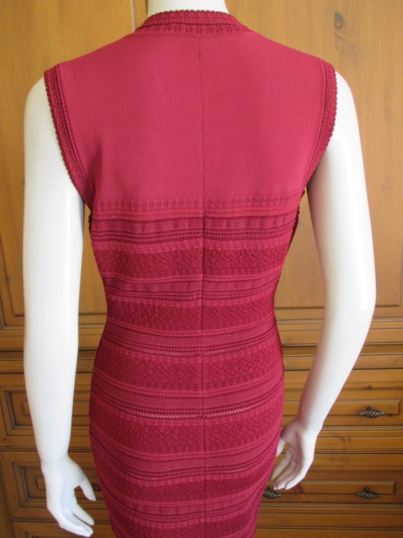 Women's Azzedine Alaia brick red bandage dress