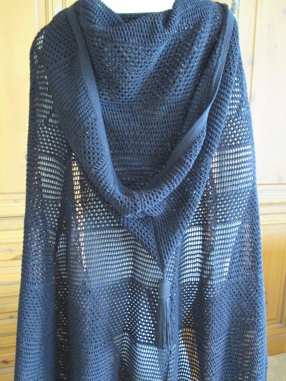 Saint Laurent by Hedi Slimane crochet hooded cape NWT 6