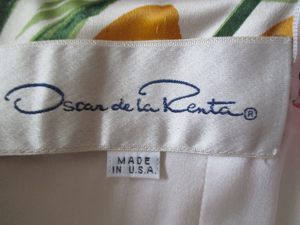 Oscar de la Renta strapless floral dress with sheer silk coat 3