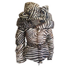 Jean Paul Gaultier rare zebra puffer jacket